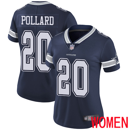Women Dallas Cowboys Limited Navy Blue Tony Pollard Home 20 Vapor Untouchable NFL Jersey